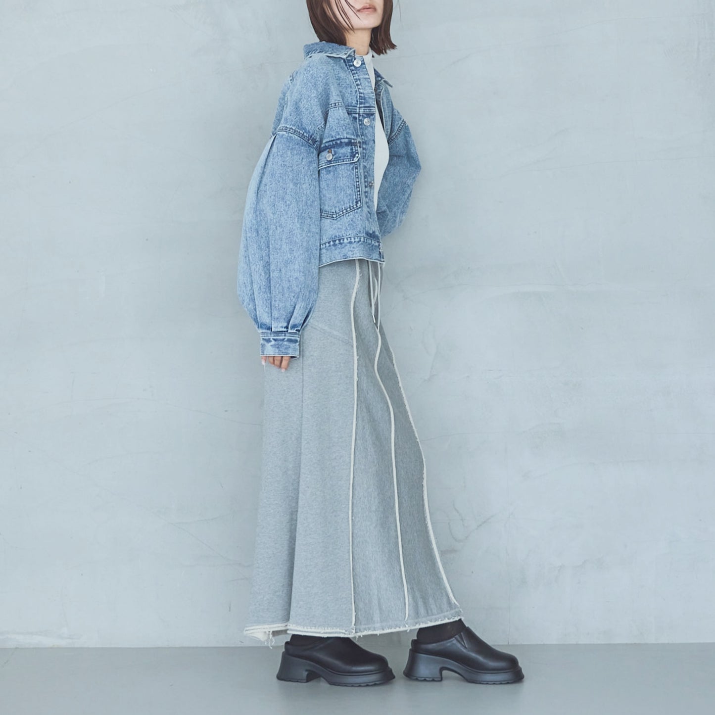 Cut-Off Jersey Skirt