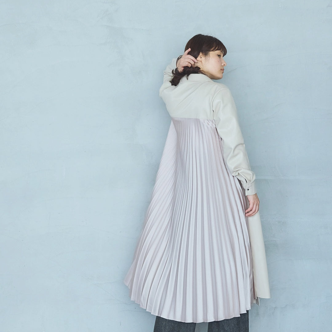 Eco-Leather Long Shirt One Piece