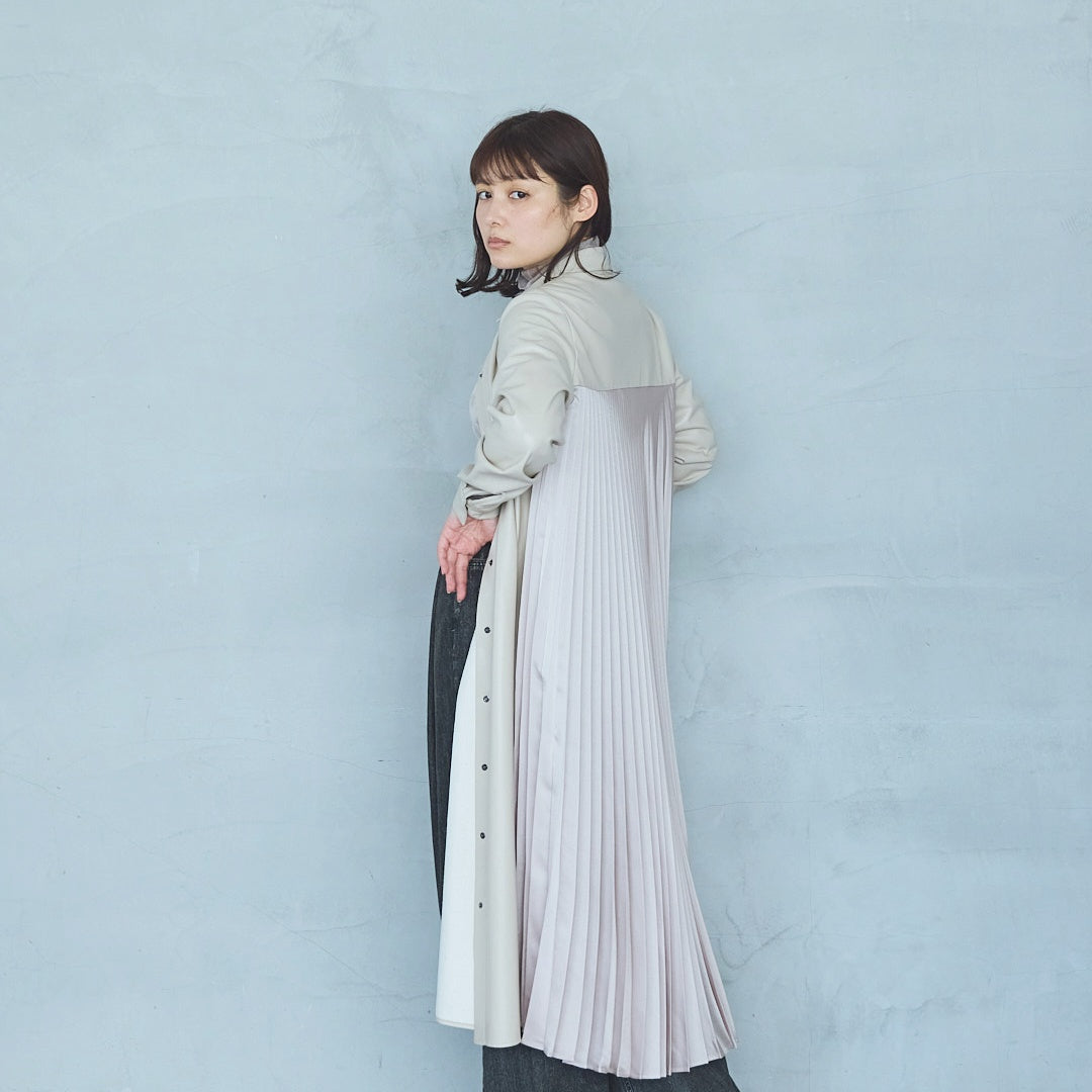 Eco-Leather Long Shirt One Piece