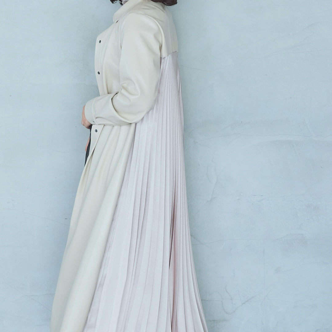Eco-Leather Long Shirt One Piece