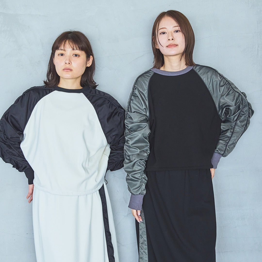 Bomber Heat Taffeta Gathered Design Pullover