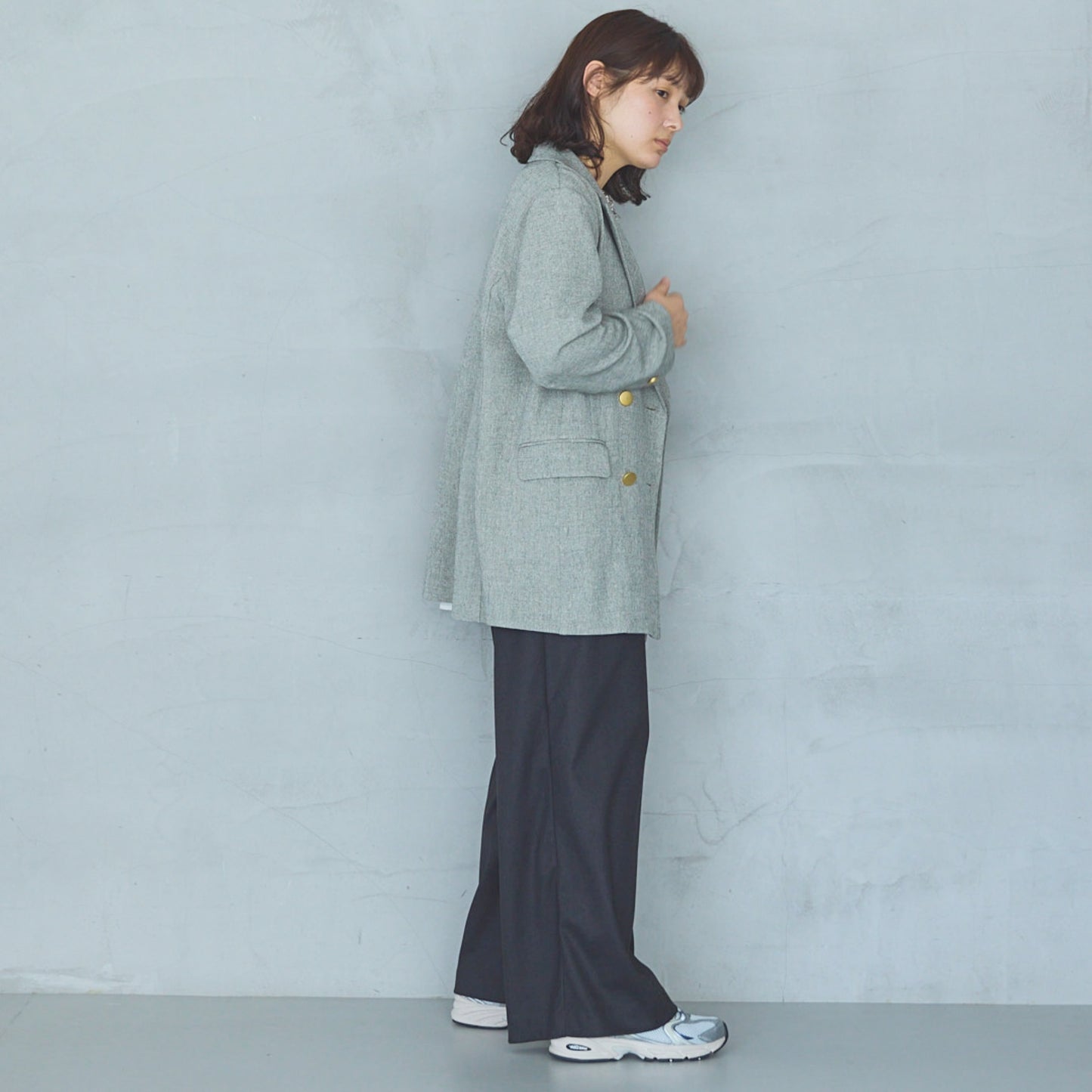 Polyester Stretch Double-Breasted Jacket
