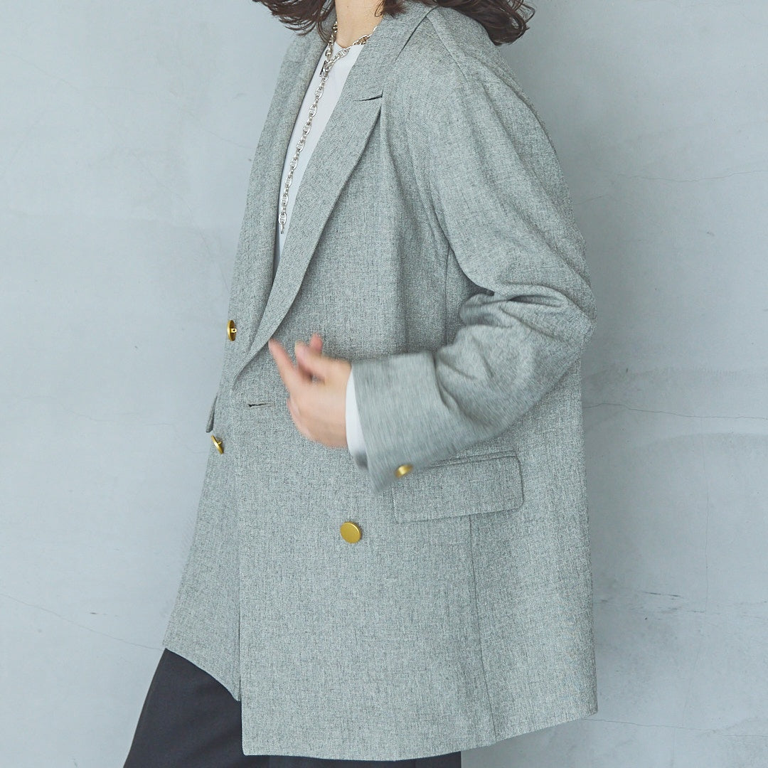 Polyester Stretch Double-Breasted Jacket