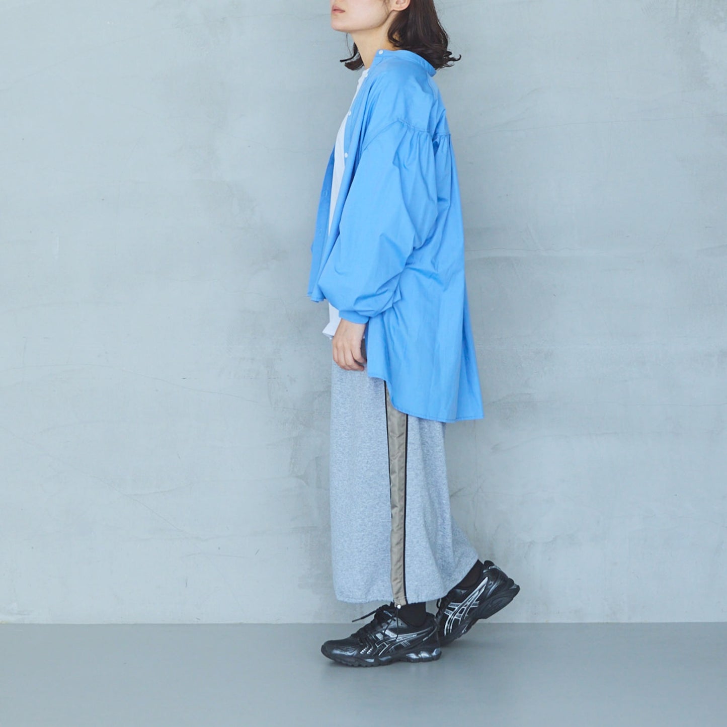Volume Sleeve Blouse with Ribbed Cuffs