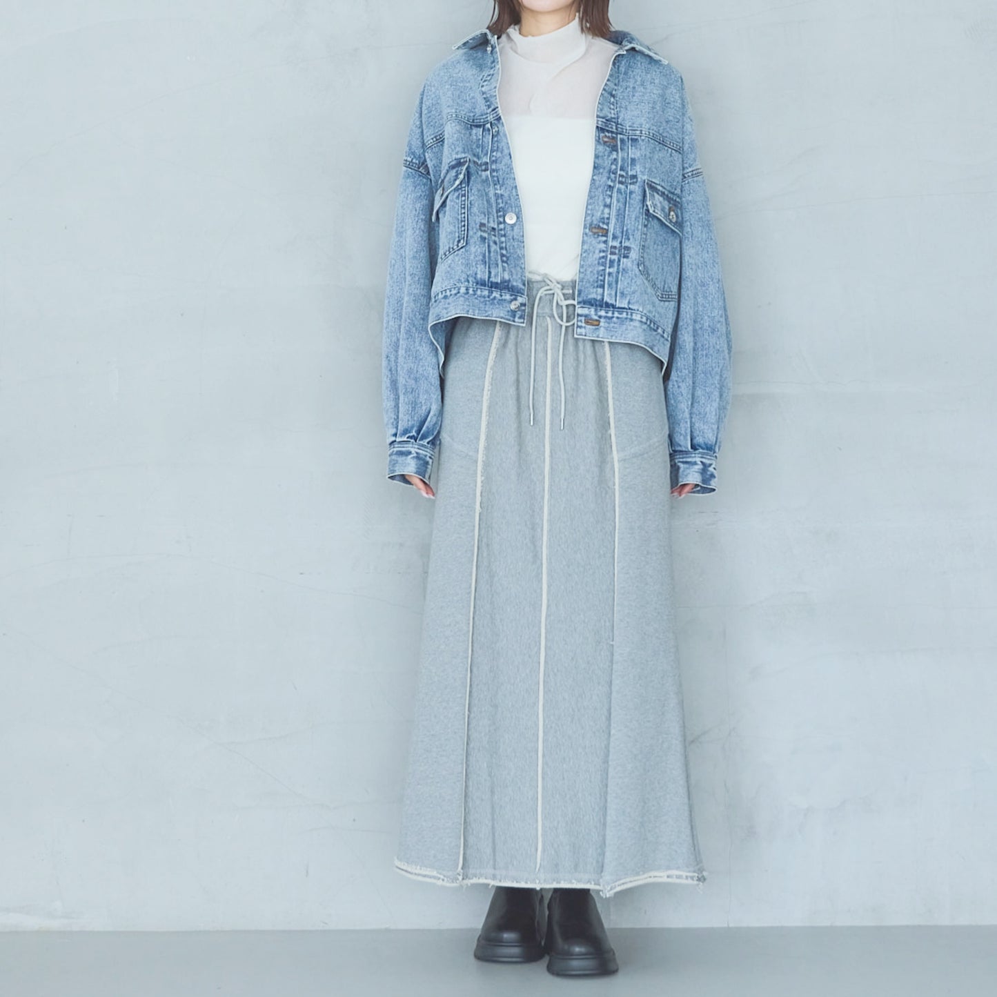 Cut-Off Jersey Skirt