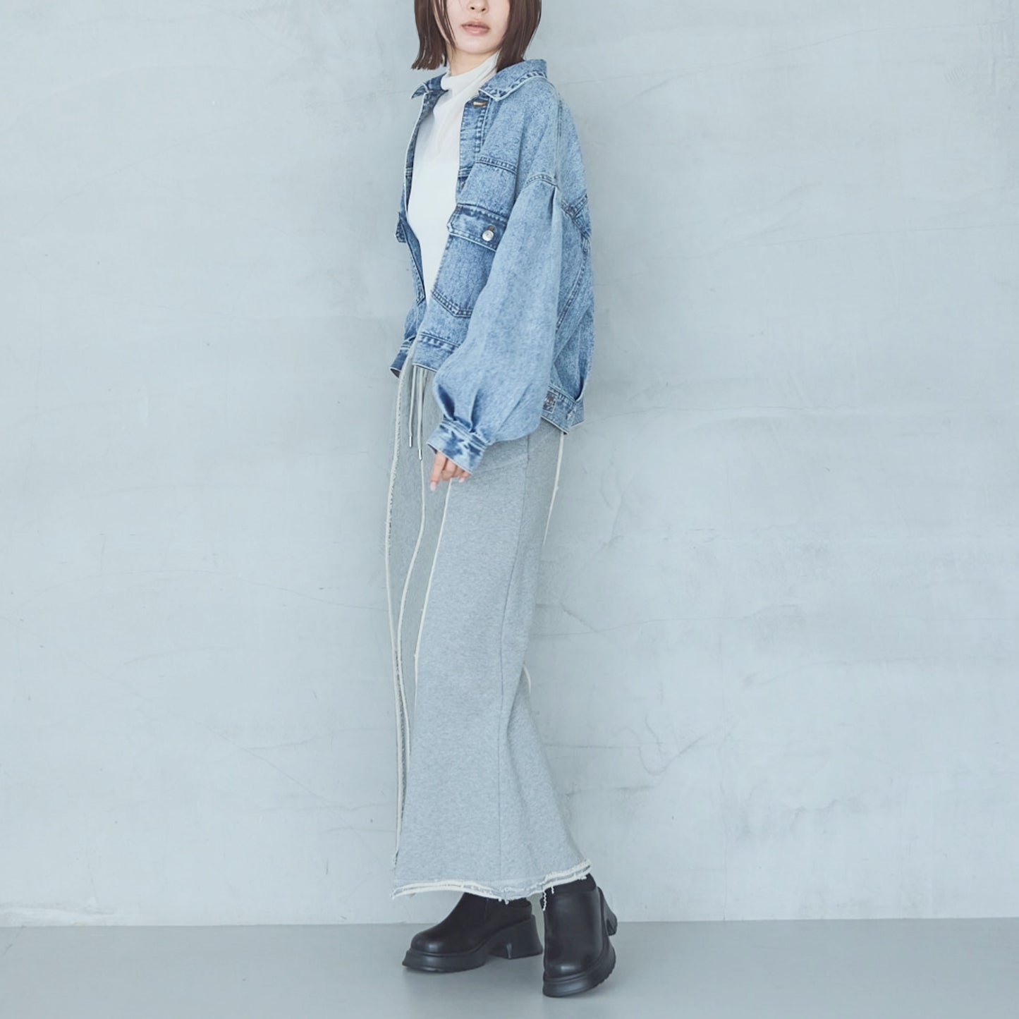 Cut-Off Jersey Skirt