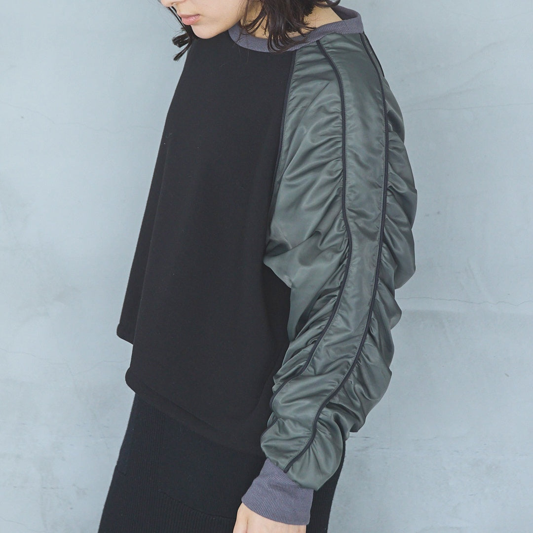 Bomber Heat Taffeta Gathered Design Pullover