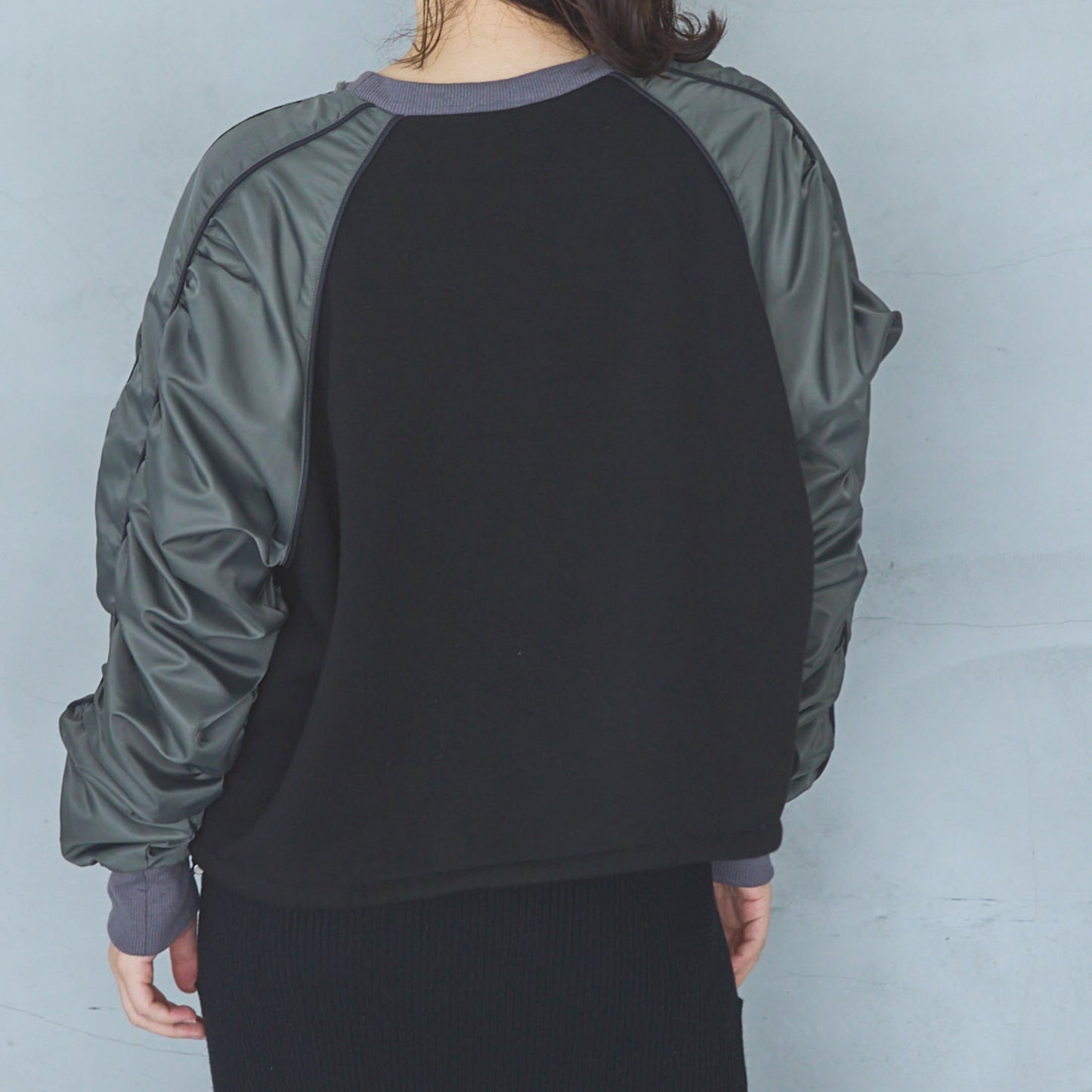 Bomber Heat Taffeta Gathered Design Pullover