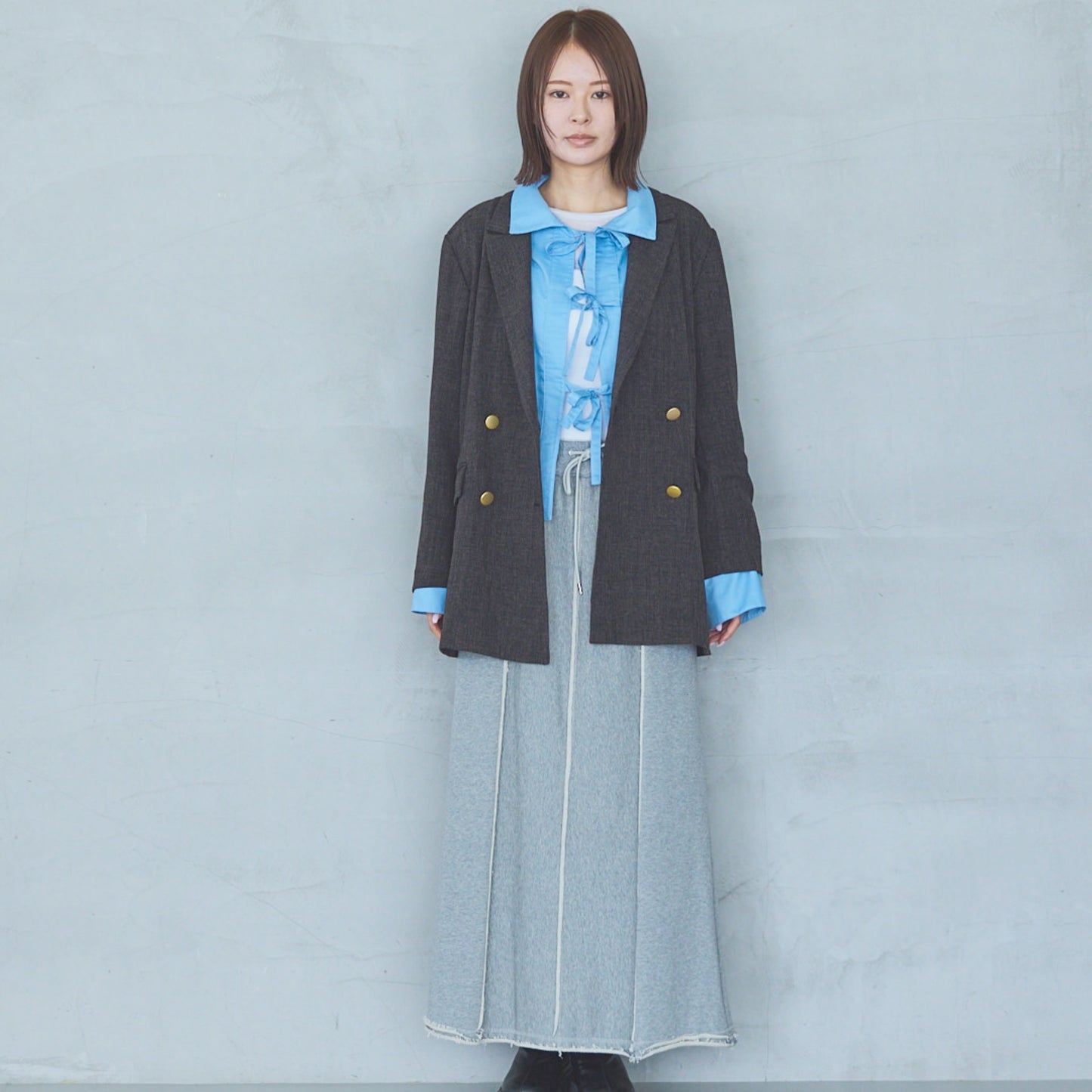 Polyester Stretch Double-Breasted Jacket