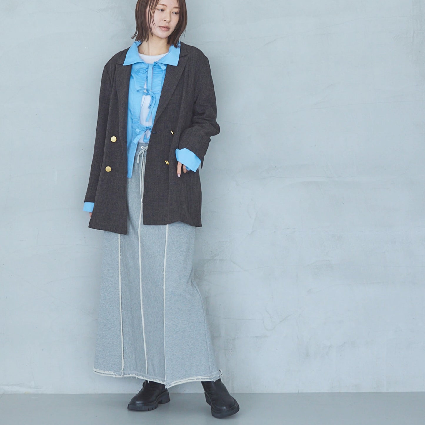 Polyester Stretch Double-Breasted Jacket