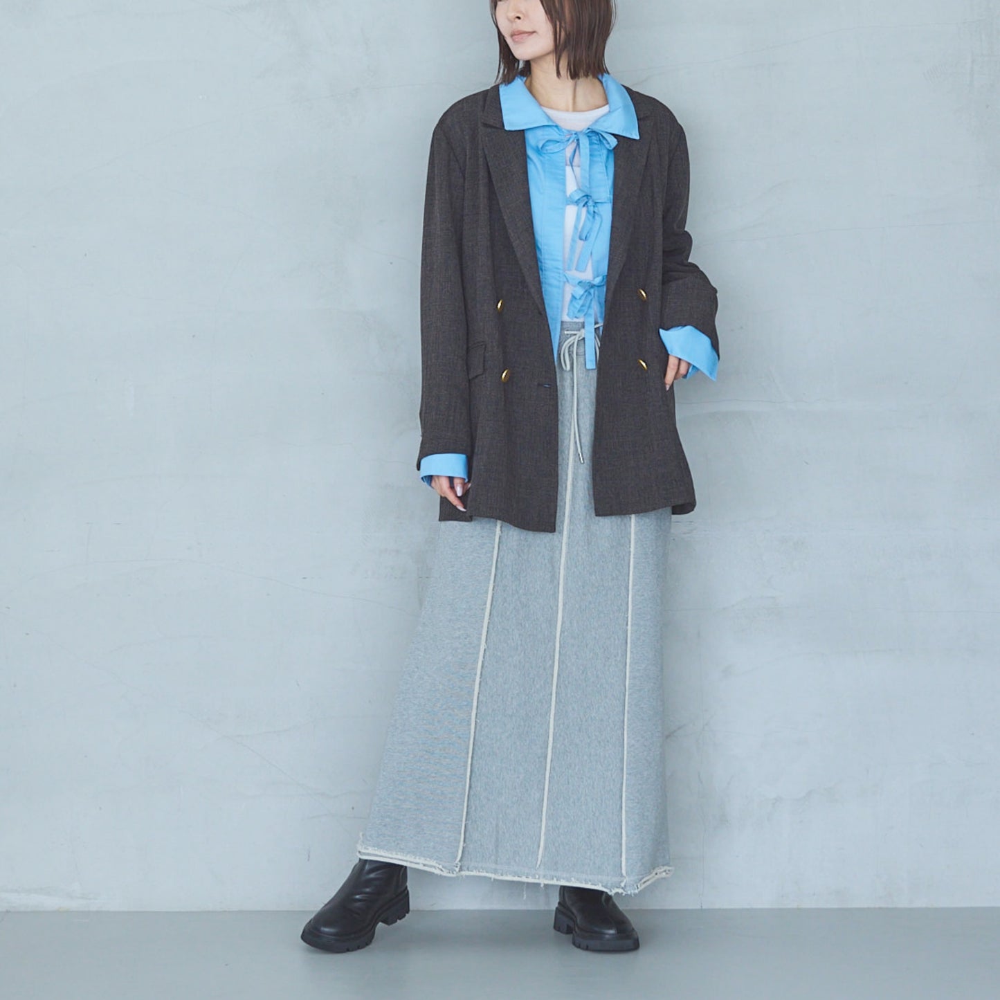 Polyester Stretch Double-Breasted Jacket