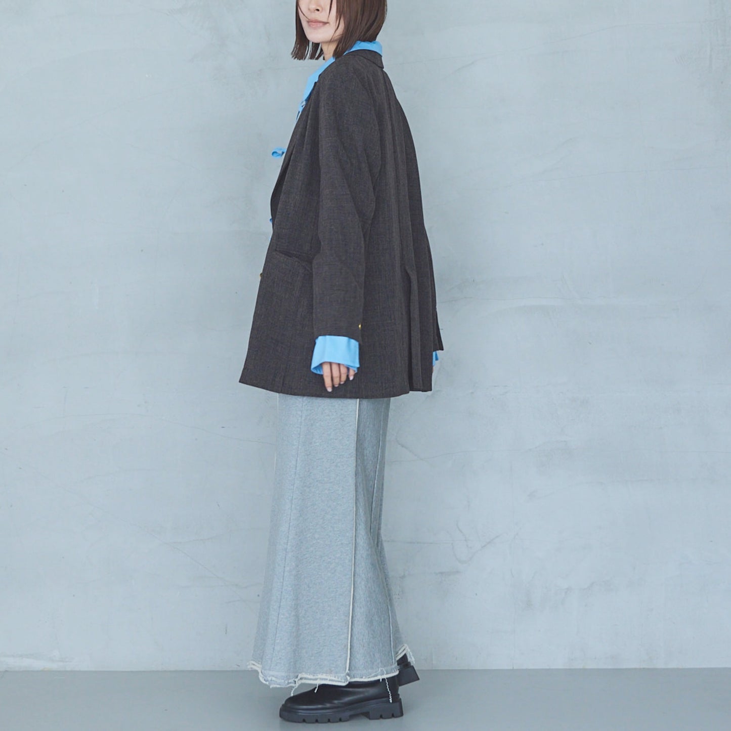 Polyester Stretch Double-Breasted Jacket