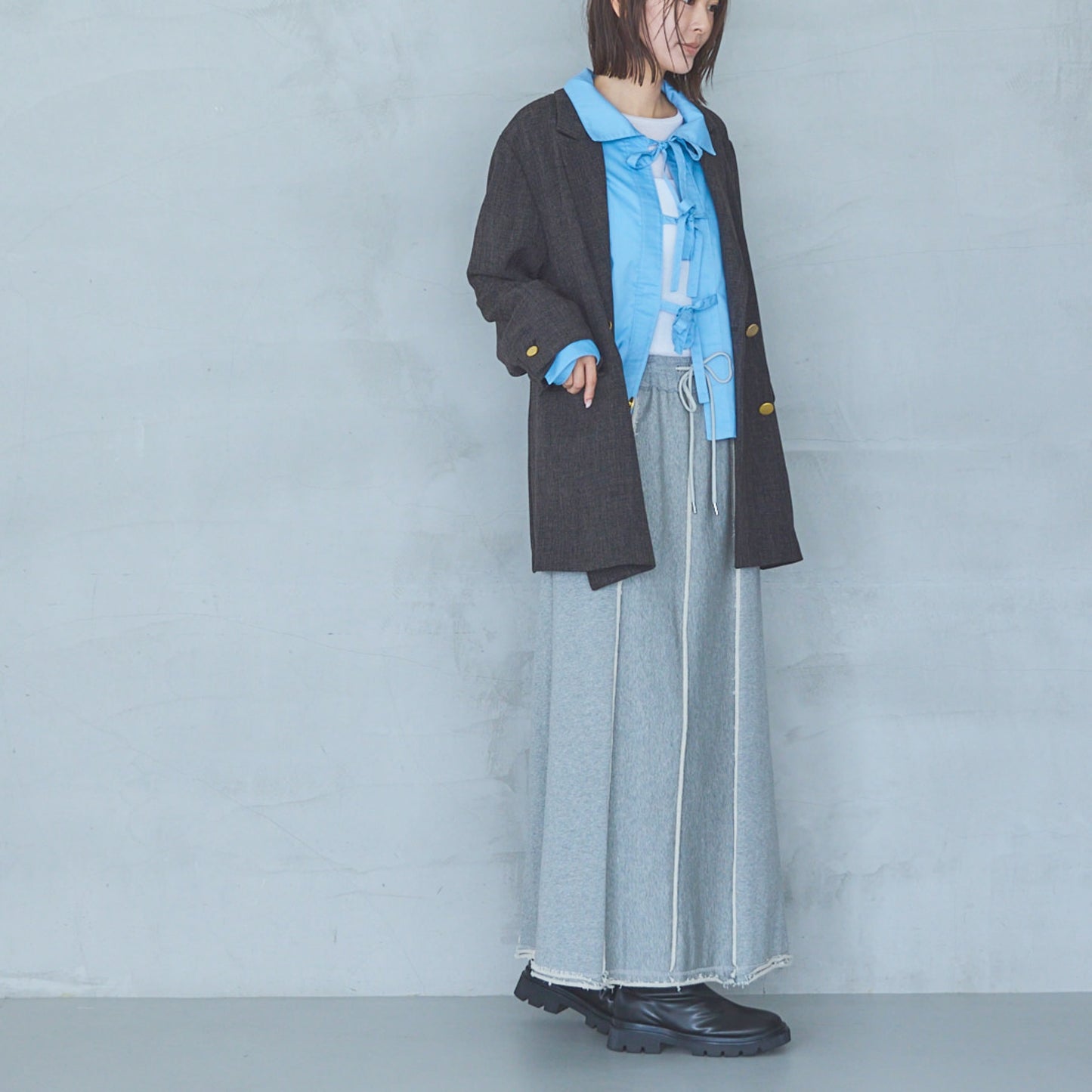 Cut-Off Jersey Skirt
