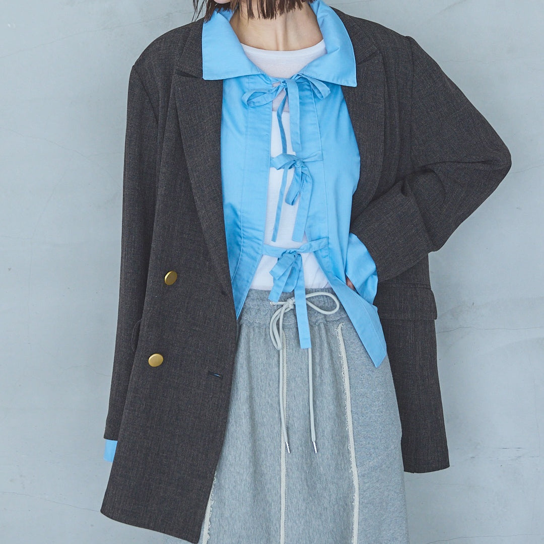 Polyester Stretch Double-Breasted Jacket