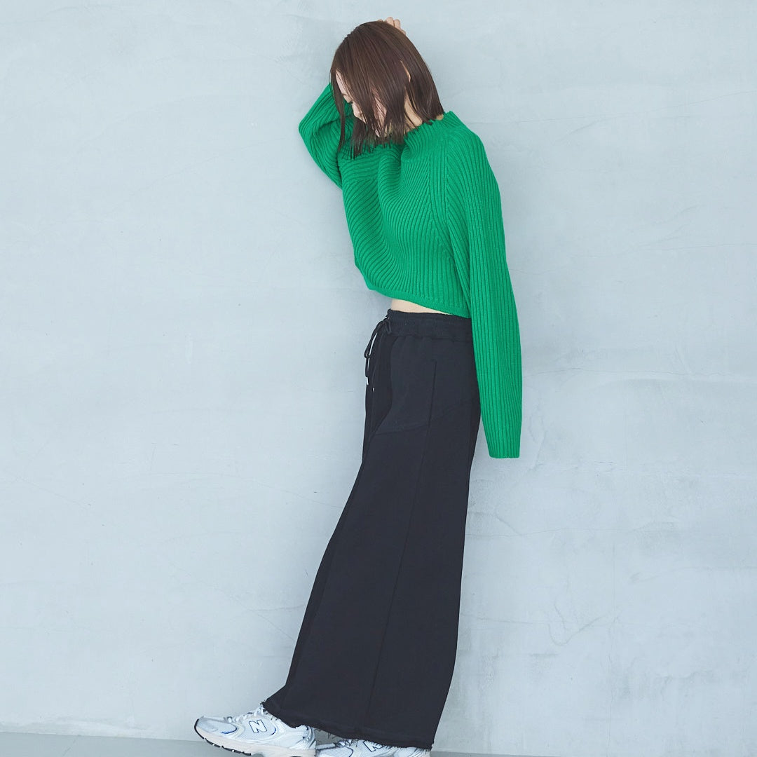Cut-Off Jersey Skirt