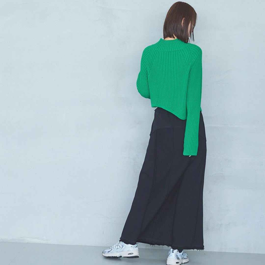 Cut-Off Jersey Skirt