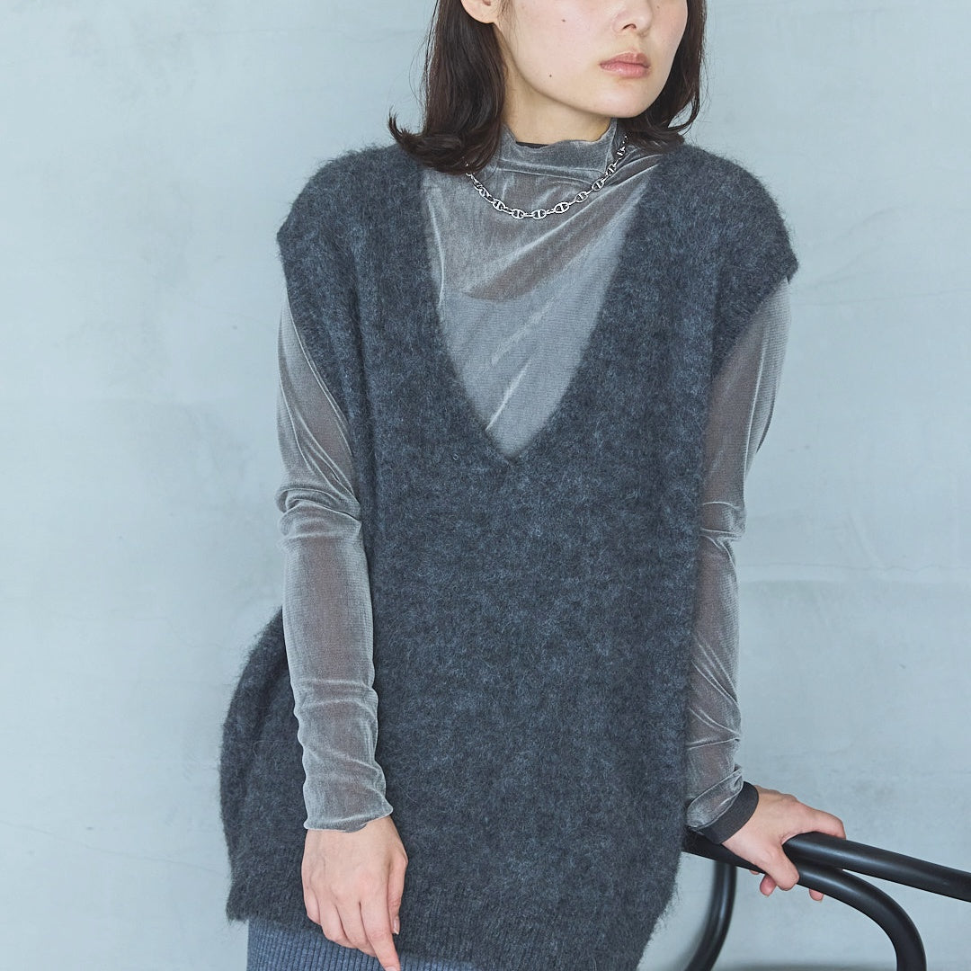 Flocked Tulle Pullover