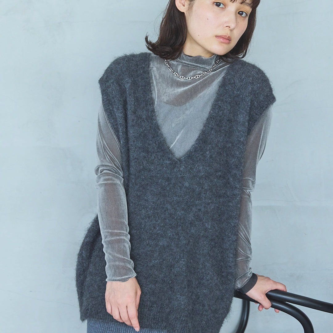 Flocked Tulle Pullover