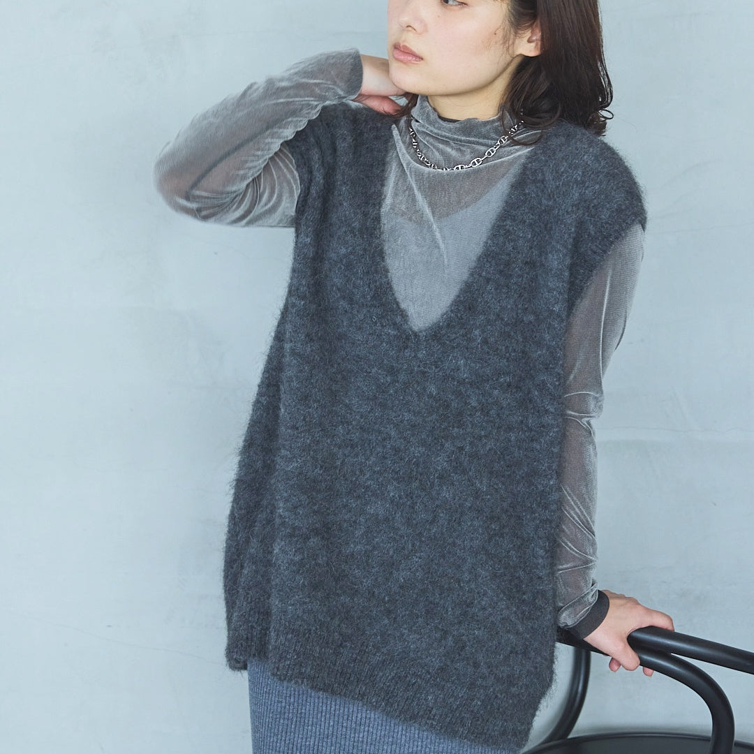 Flocked Tulle Pullover