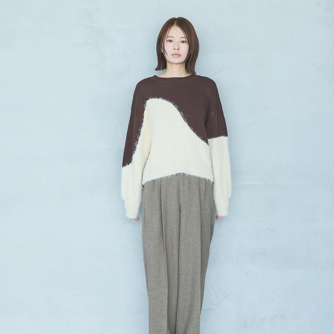 Polyester Stretch Mannish Tucked Pants