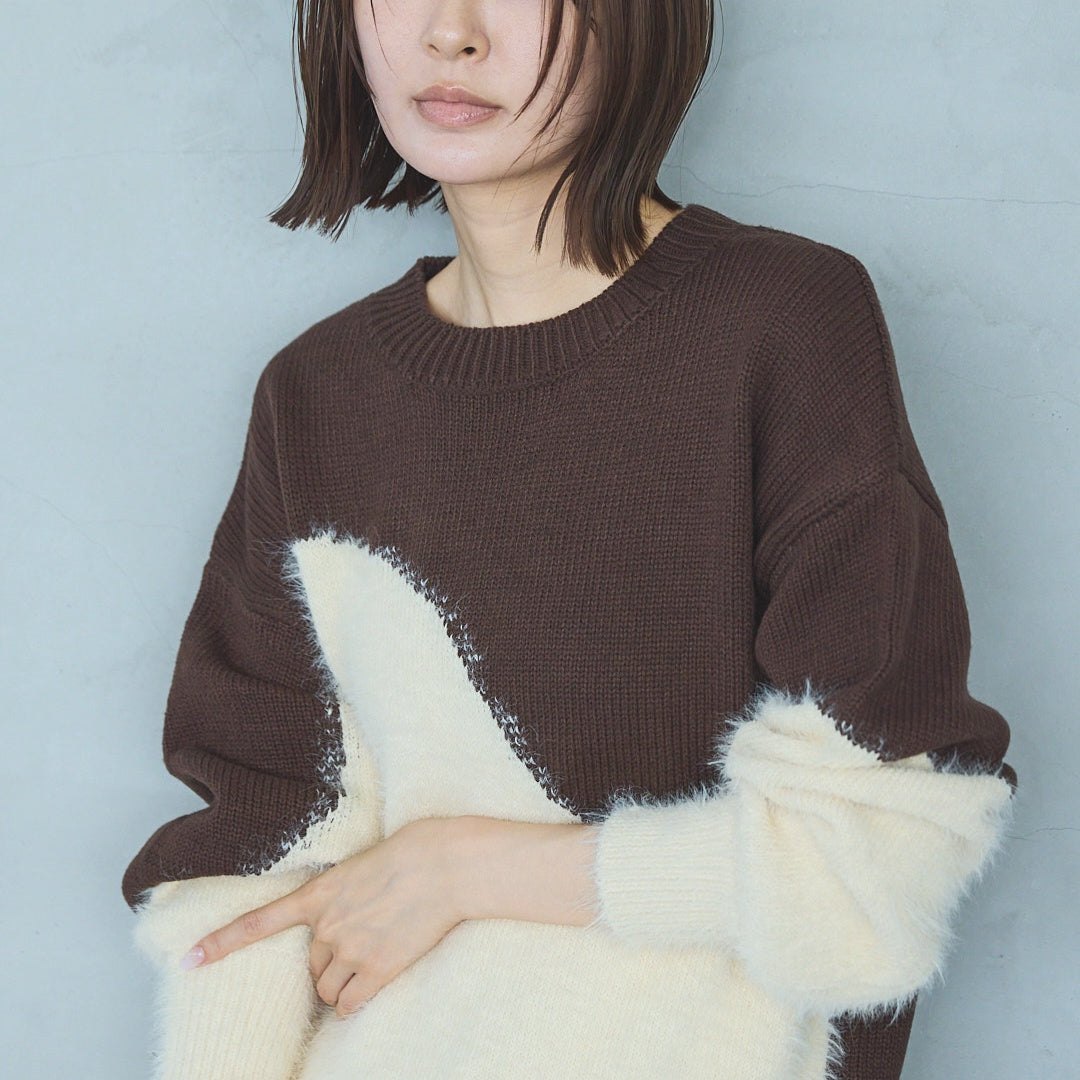 5-Gauge Knit Pullover in Feather-Yarn