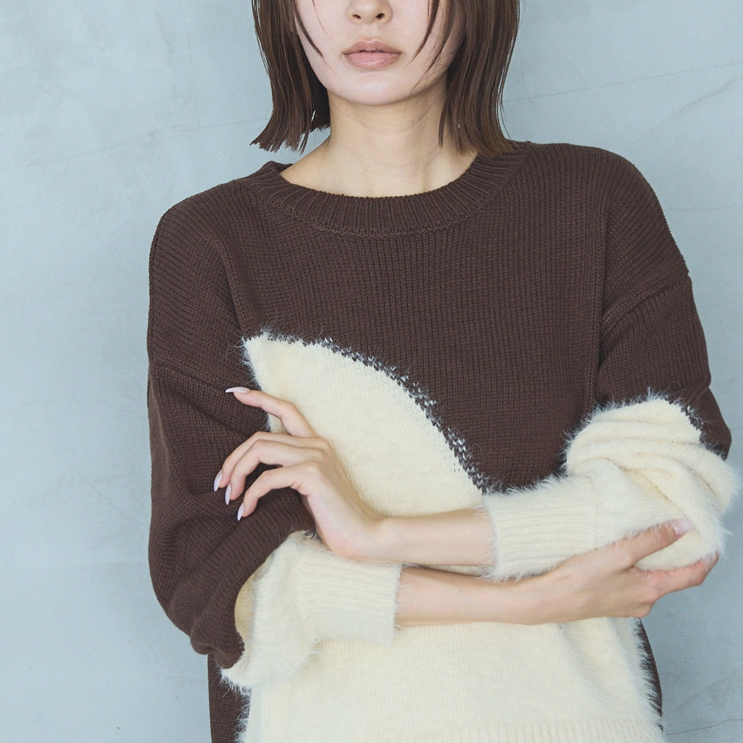 5-Gauge Knit Pullover in Feather-Yarn