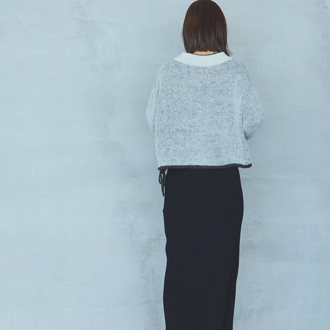 12-Gauge Lightweight Ribbed Panel Knit Skirt
