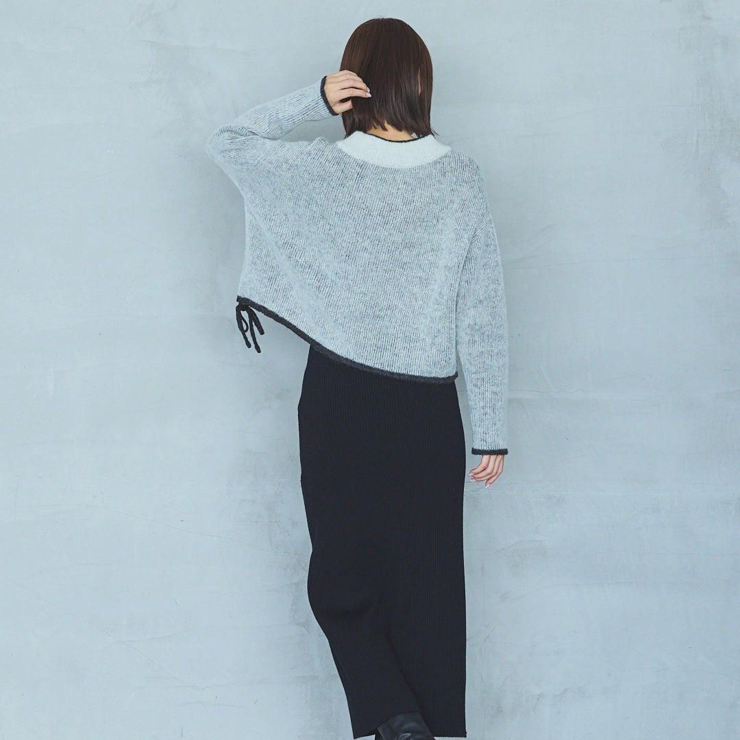 12-Gauge Lightweight Ribbed Panel Knit Skirt