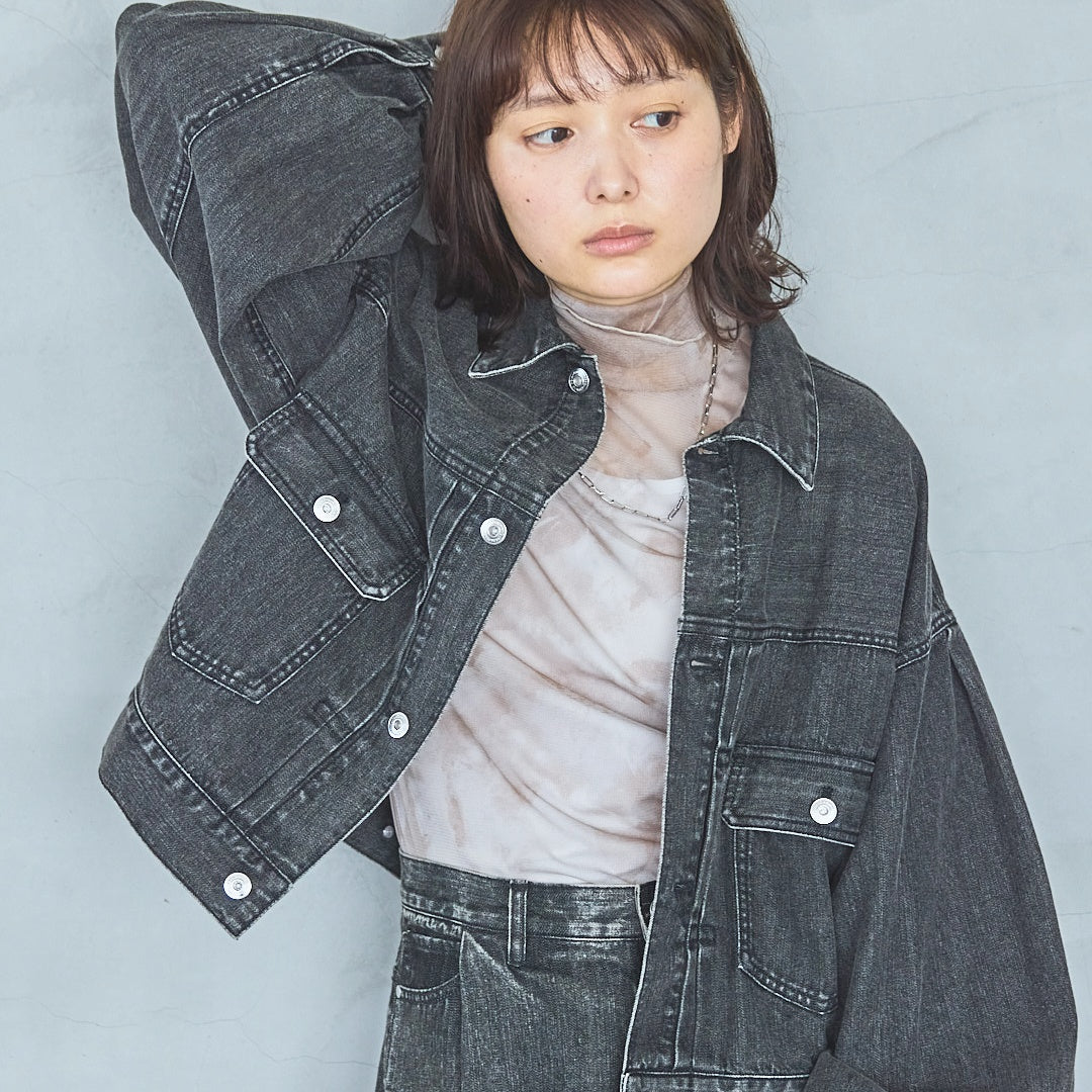 Soft Tulle Marble Print Pullover-25AW