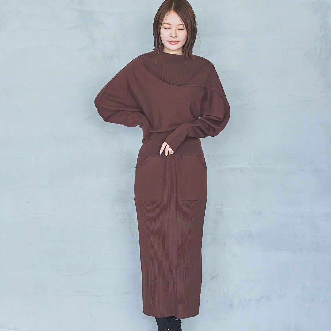 12-Gauge Lightweight Ribbed Panel Knit Pullover