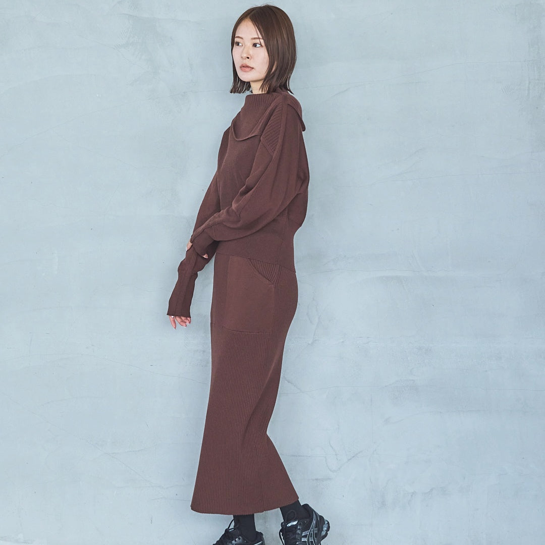 12-Gauge Lightweight Ribbed Panel Knit Pullover