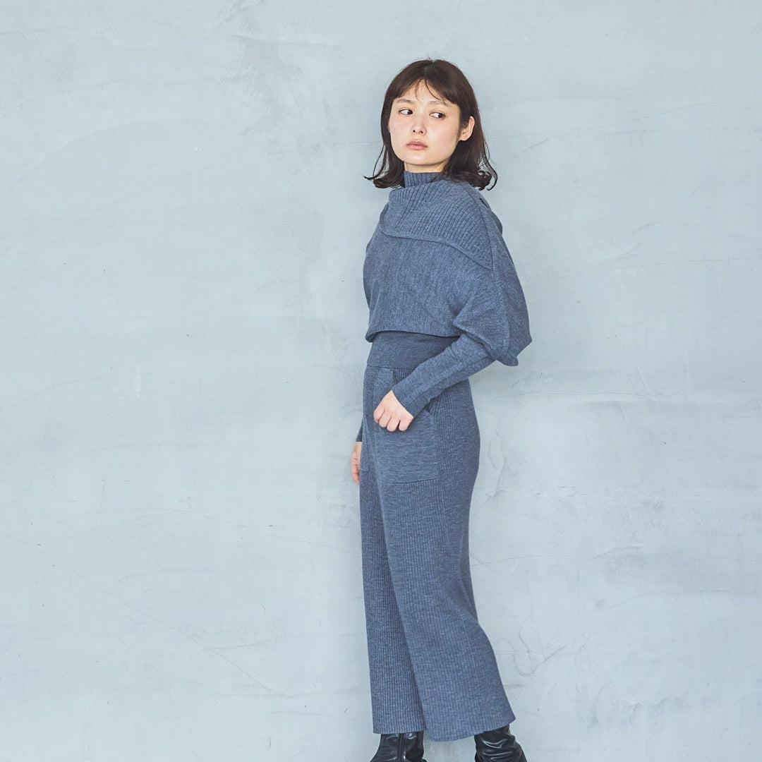 12-Gauge Lightweight Ribbed Panel Knit Pullover
