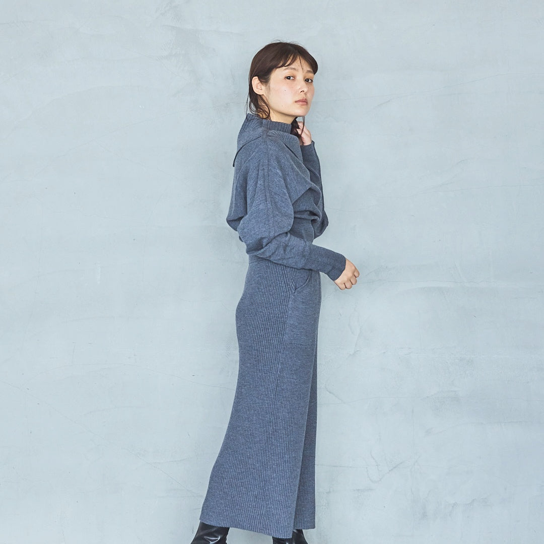 12-Gauge Lightweight Ribbed Panel Knit Pullover