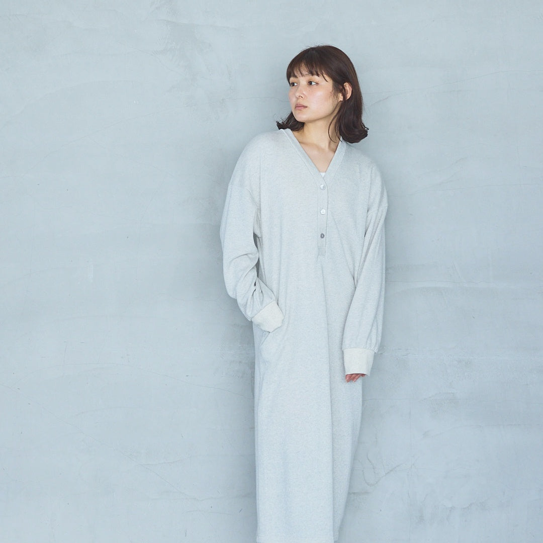 Bonded French Terry V-Neck Onepiece