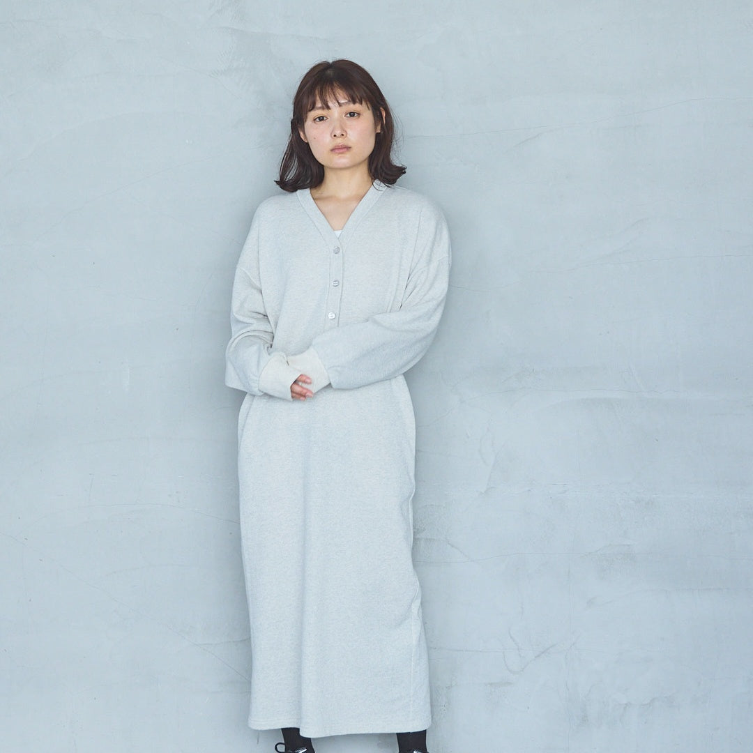 Bonded French Terry V-Neck Onepiece