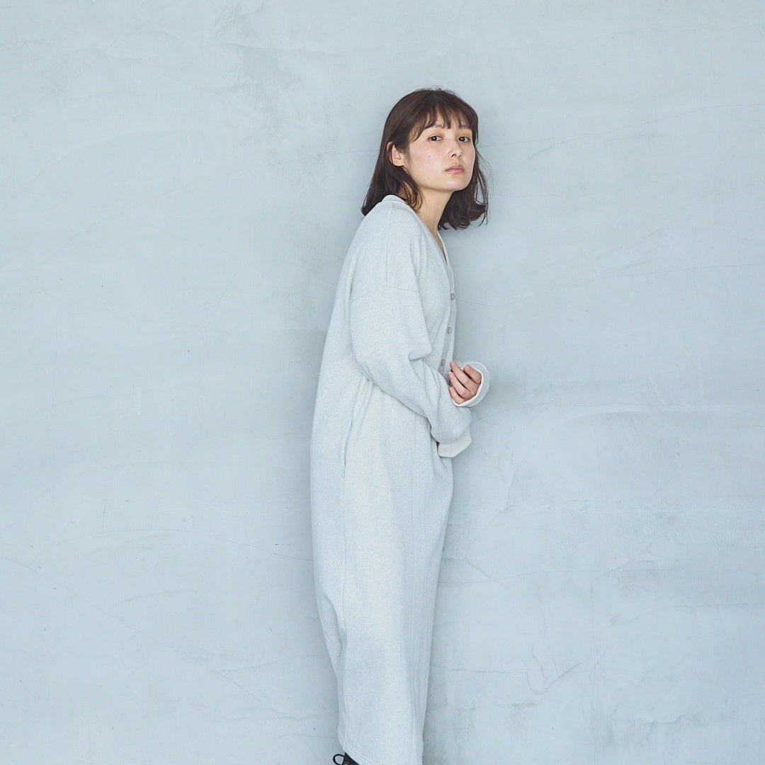 Bonded French Terry V-Neck Onepiece