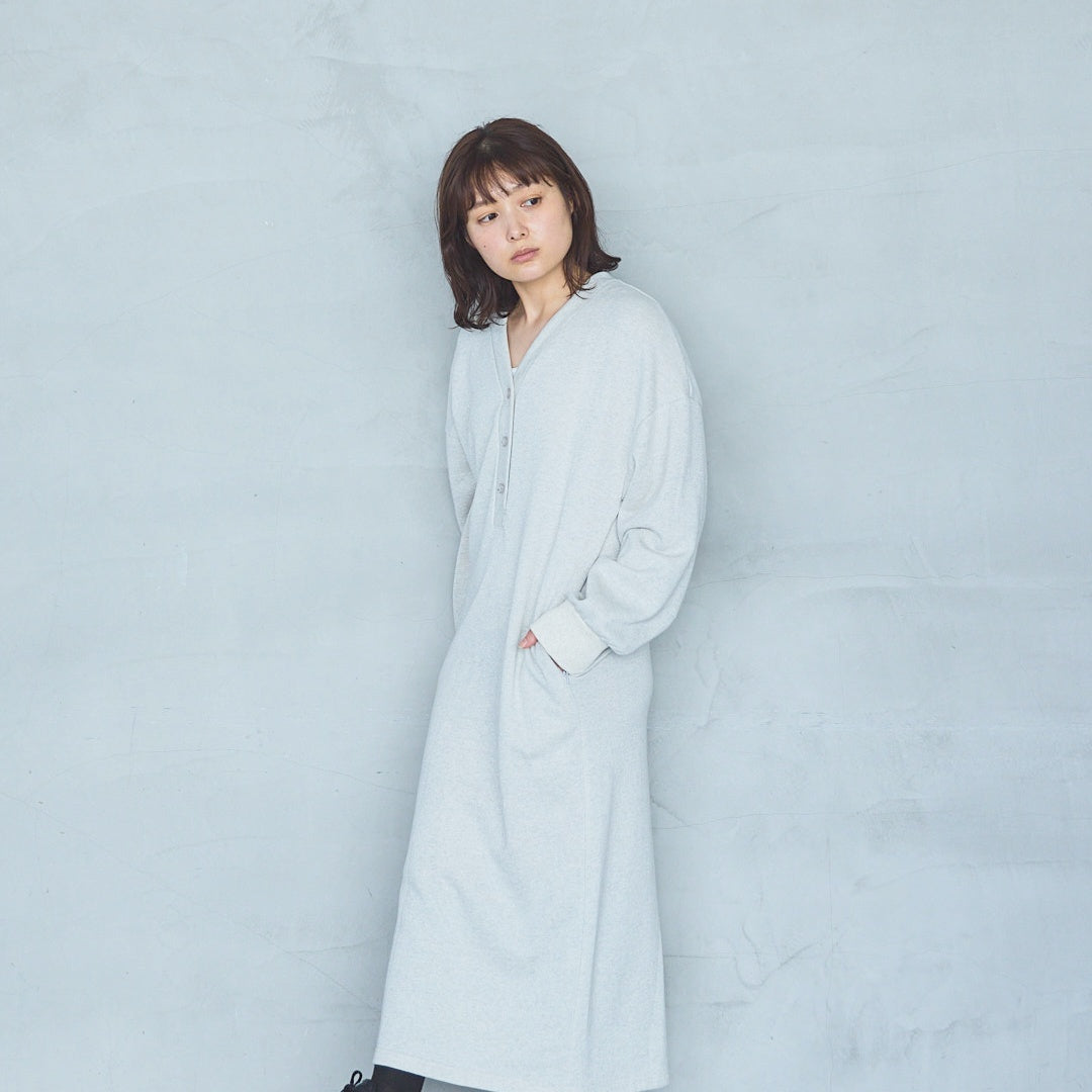 Bonded French Terry V-Neck Onepiece