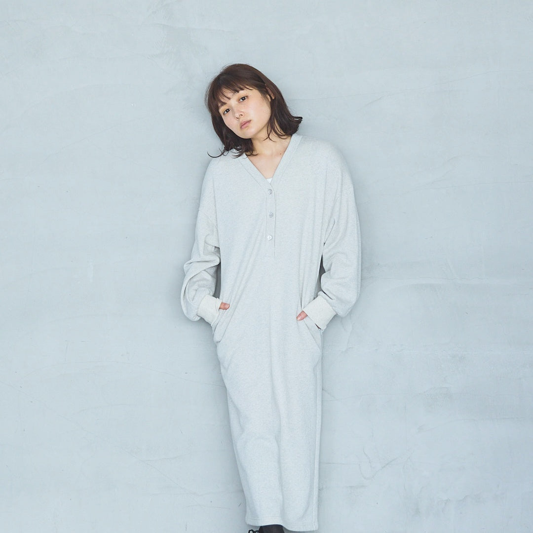 Bonded French Terry V-Neck Onepiece