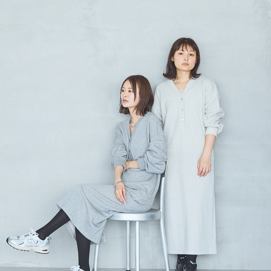 Bonded French Terry V-Neck Onepiece