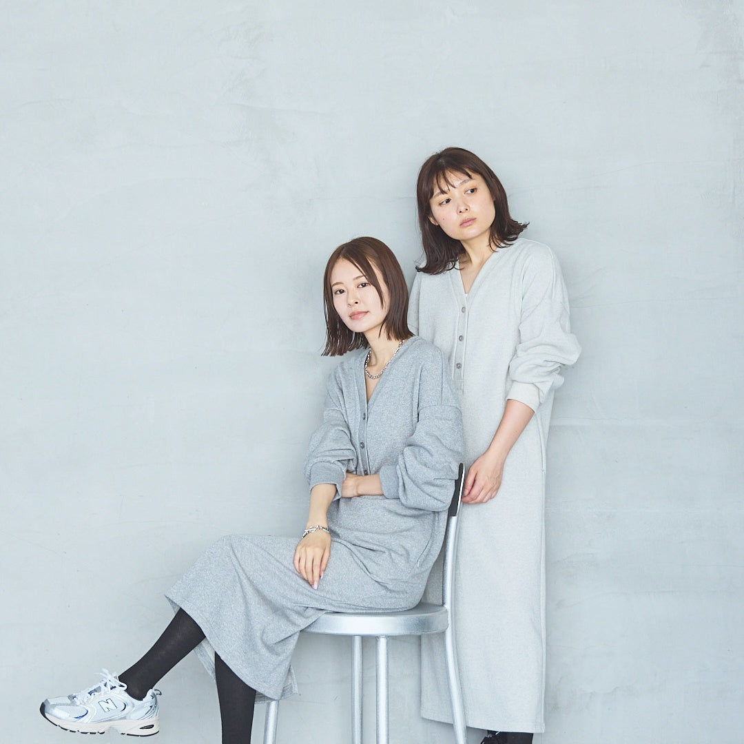 Bonded French Terry V-Neck Onepiece