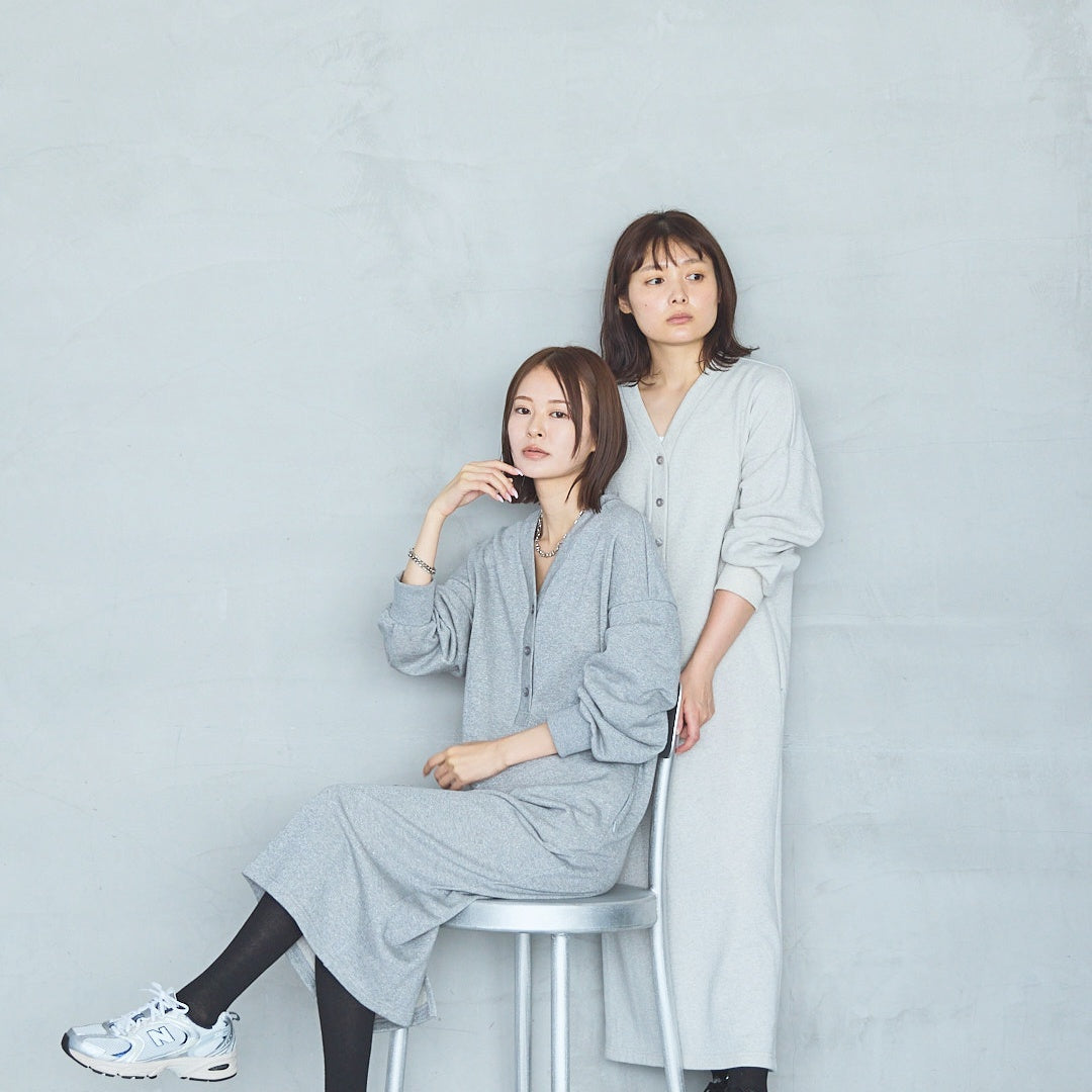 Bonded French Terry V-Neck Onepiece