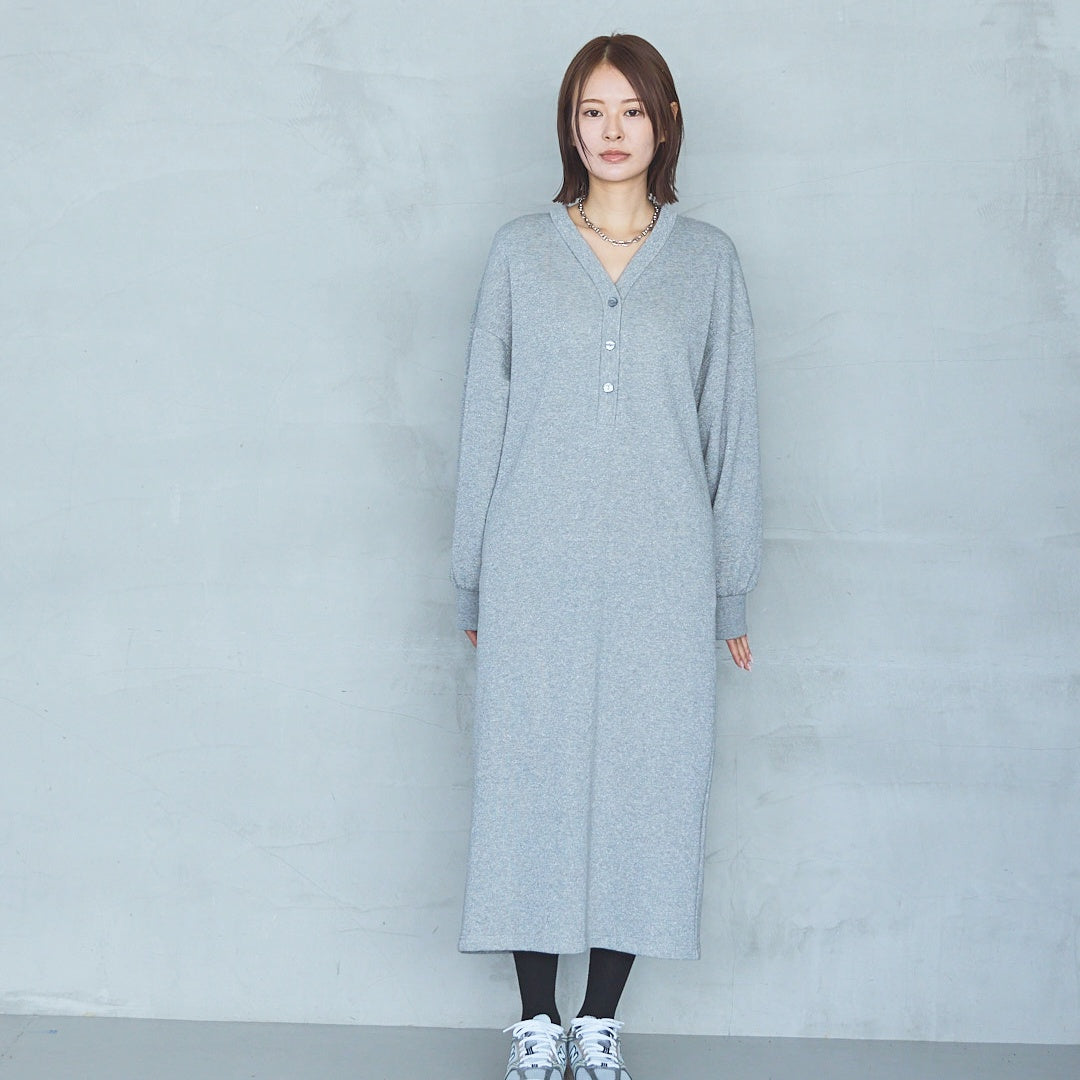 Bonded French Terry V-Neck Onepiece