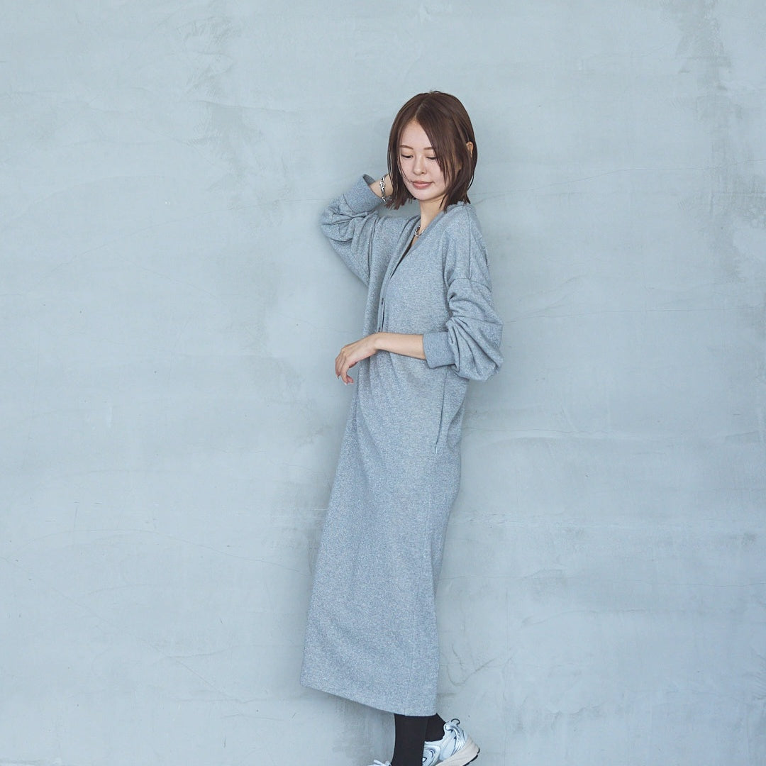 Bonded French Terry V-Neck Onepiece