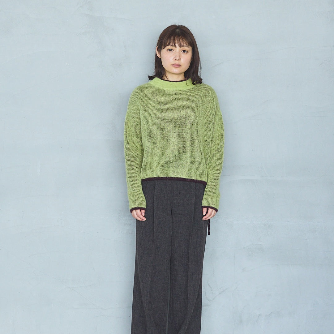 Polyester Stretch Mannish Tucked Pants