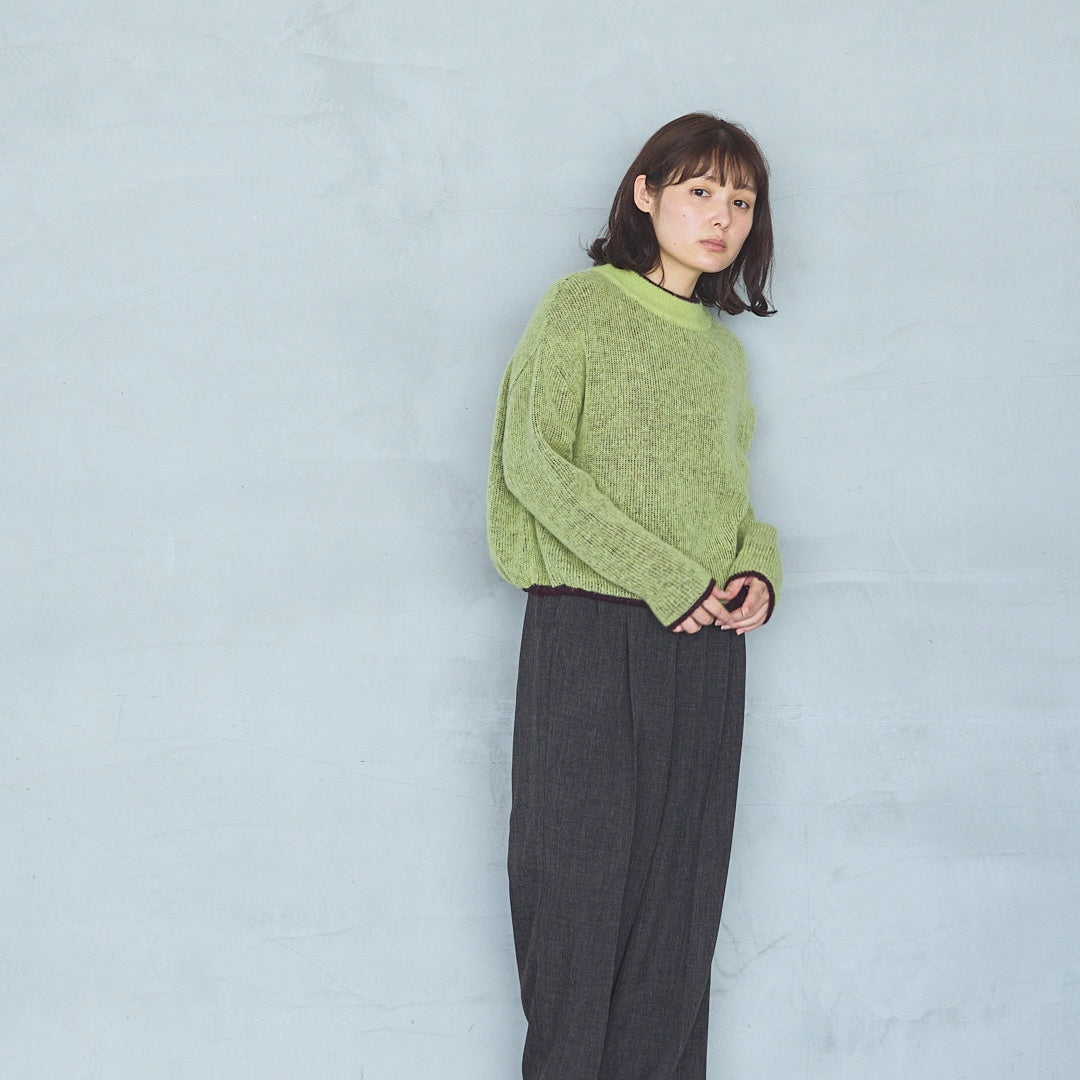Polyester Stretch Mannish Tucked Pants
