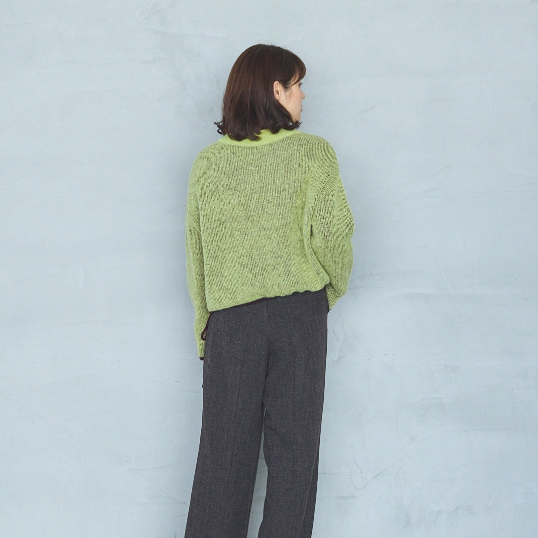 Polyester Stretch Mannish Tucked Pants
