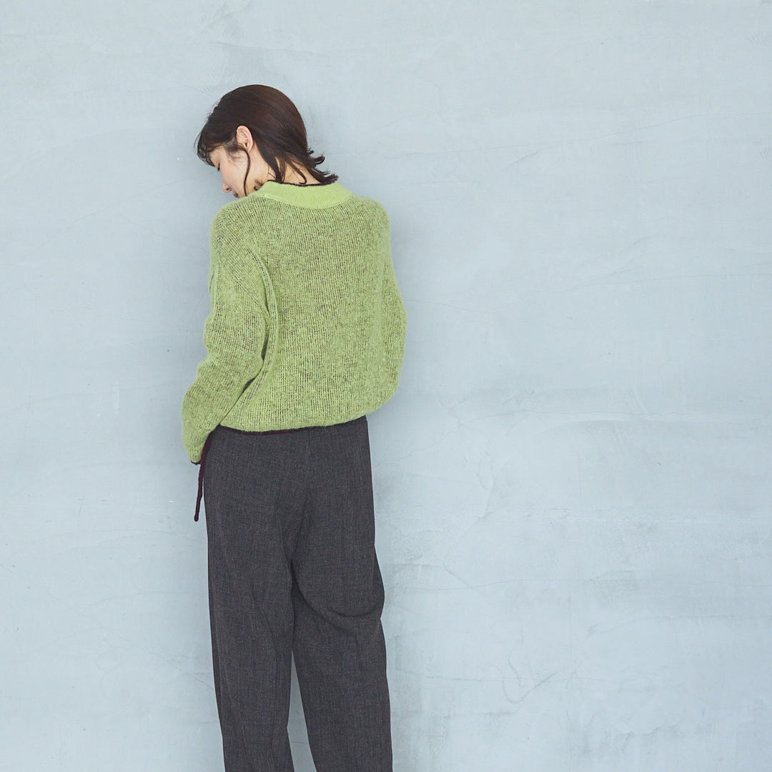 Polyester Stretch Mannish Tucked Pants