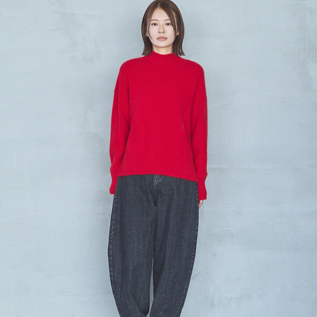 7-Gauge Raccoon Blend High-Neck Knit