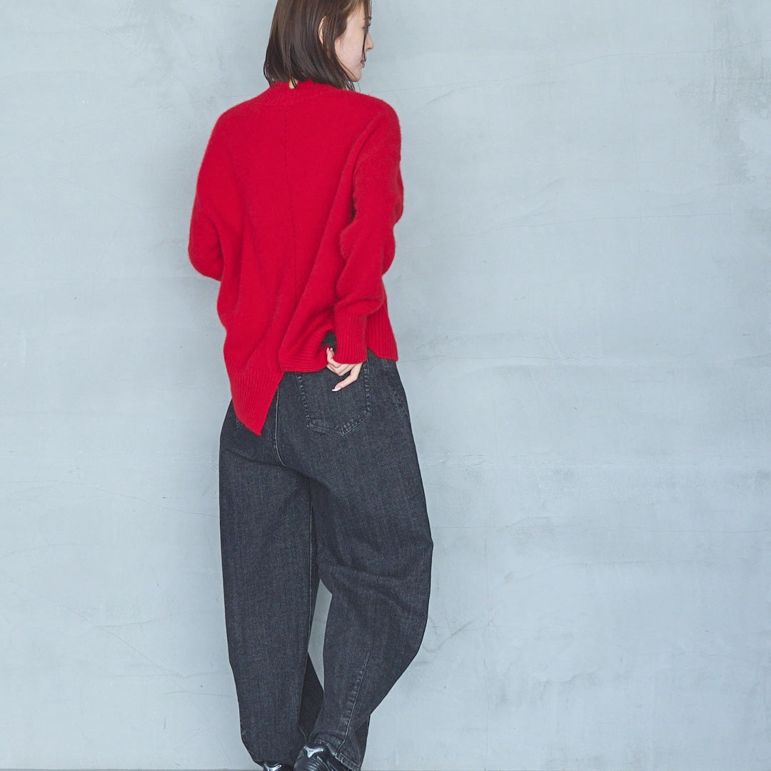 7-Gauge Raccoon Blend High-Neck Knit