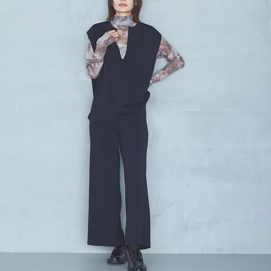 14-Gauge Rib Knit Flared Pants